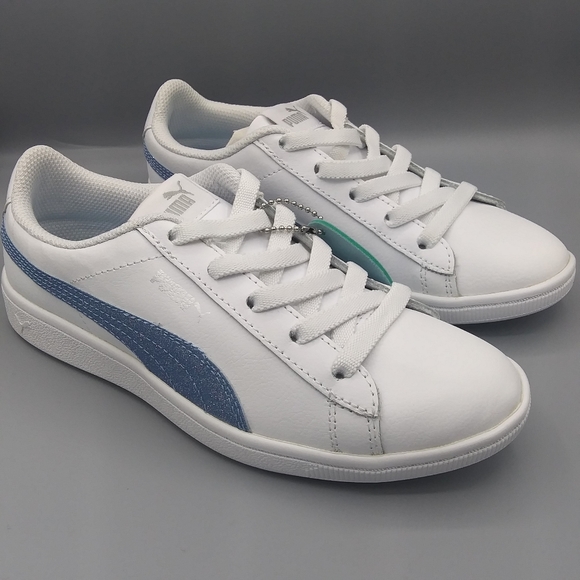 Puma leather glitter comfort girls sneakers Size 3.5 - Picture 2 of 8